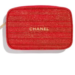 Authentic CHANEL Holiday makeup tweed bag 2022